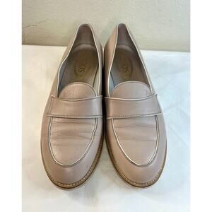 TOD'S Cream Leather Moccasin Size 8.5 Slip On Penny Loafer Flat Shoes